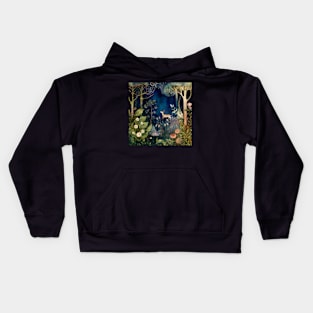 Watercolor Forest, Woodland Landscape Kids Hoodie